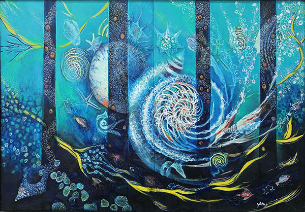 第72回 光陽展　会員　八木 洋子　（ﾔｷﾞ ﾖｳｺ）　　さざめき　（Ⅰ）　（油）　変2240ｘ1455